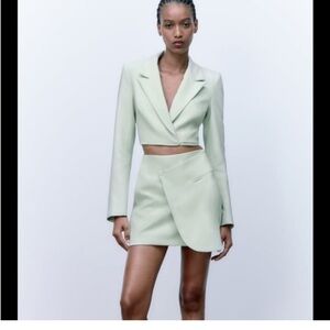 Zara wrapped cut out blazer dress Lt. green Size Large NEW